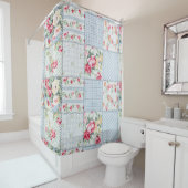 Rozen stof: Elegant achtergrondontwerp Douchegordijn (In situ)