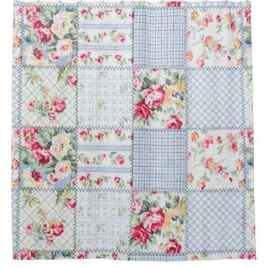 Rozen stof: Elegant achtergrondontwerp Douchegordijn (Voorkant)