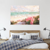 *~* Rozen Strandschelpen TV2 Stretched Canvas Prin (Insitu (Slaapkamer))