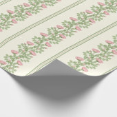 Rozen & strepen op de crème cadeaupapier (Hoek)