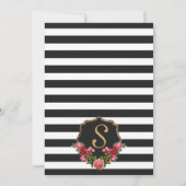 Rozen Stripes en Gold Baby Shower-uitvindingen Kaart (Achterkant)