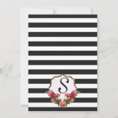Rozen Stripes en Gold Sweet 16 Kaart (Achterkant)