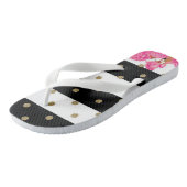 Rozen, strips en pooldots teenslippers (Schuin)