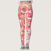 Rozen, teckel hond all-over-print Leggings (Voorkant)