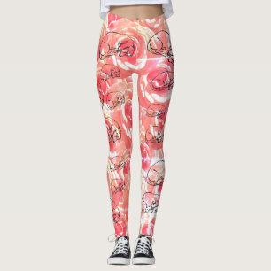 Rozen, teckel hond all-over-print Leggings