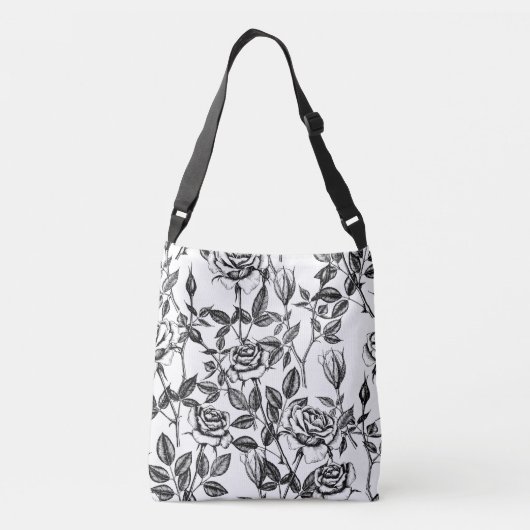 Rozen tekenen crossbody tas (Achterkant)