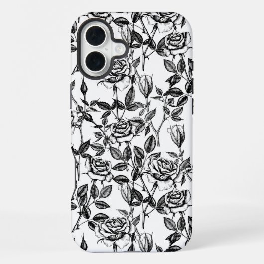 Rozen tekenen iPhone hoesje (Achterkant)