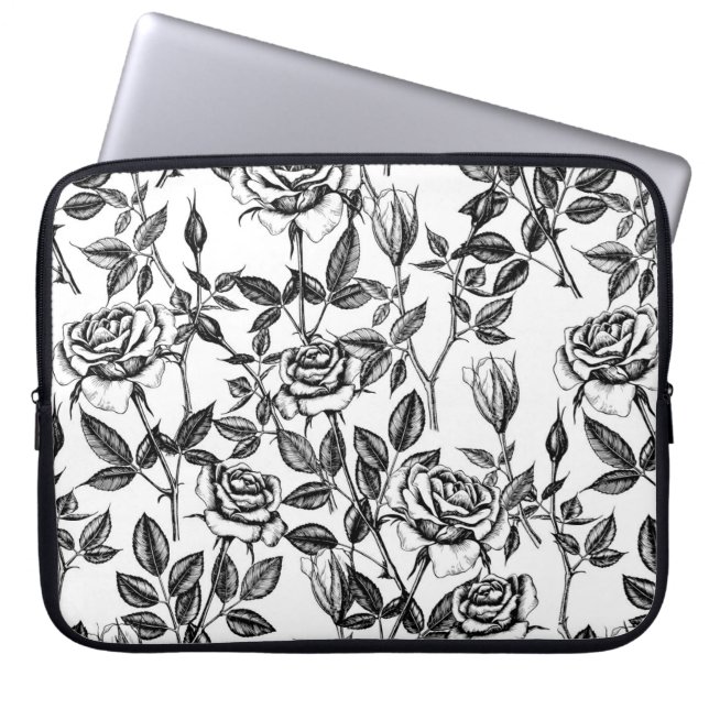 Rozen tekenen laptop sleeve (Voorkant)