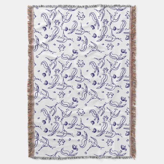 rozen tekenen naadloos patroon deken (Voorkant Verticaal)