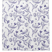 rozen tekenen naadloos patroon douchegordijn (Voorkant)