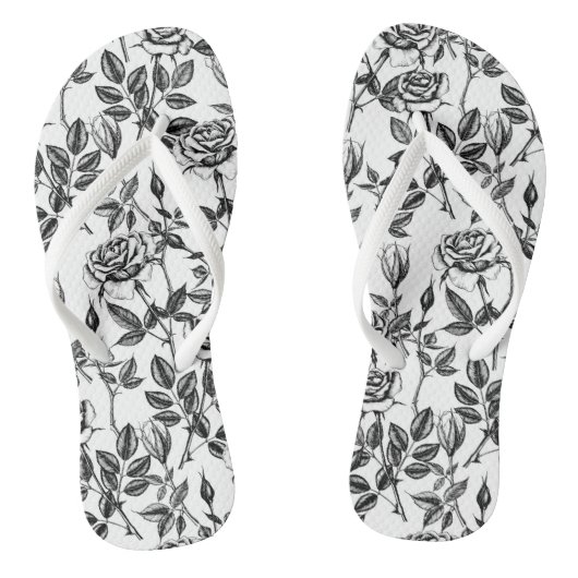 Rozen tekenen teenslippers (Voetbed)