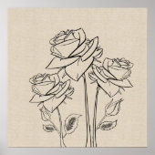 Rozen Tekening Canvas Bloem Poster (Voorkant)