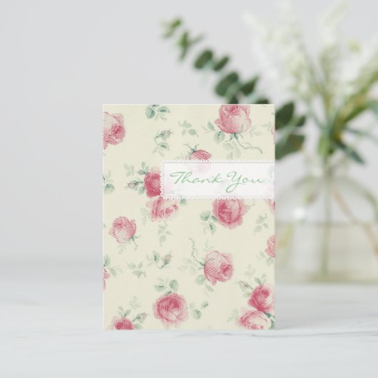  rozen textuur - Dank u Briefkaart (Staand voorkant)