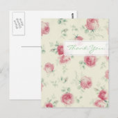  rozen textuur - Dank u Briefkaart (Voorkant / Achterkant)