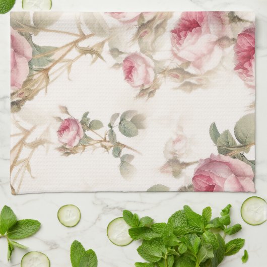 Rozen Theedoek (Gevouwen)