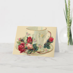 Rozen Theekopje Liefdesbriefkaart Kaart