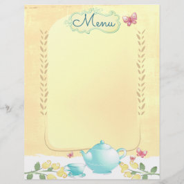 Rozen theepot-shabby chic tea party menu briefhoof