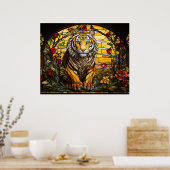 *~* Rozen TIGER 5:4 AP68 Fantasy Glas in lood Poster (Keuken)