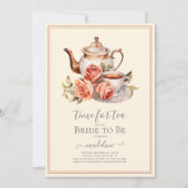 Rozen Tijd voor Tea Vrijgezellenfeest Kaart (Voorkant)