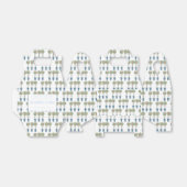 Rozen Topiary Blue en White Ginger Jar Wedding Bedankdoosjes (Uitgevouwen)