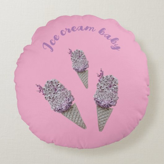 Rozen trechter rond kussen (Voorkant)