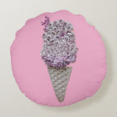 Rozen trechter rond kussen (Achterkant)