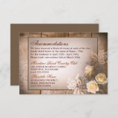  rozen trouwaccommodatiekaart informatiekaartje (Voorkant / Achterkant)