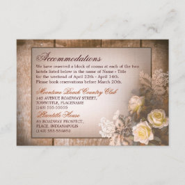  rozen trouwaccommodatiekaart informatiekaartje