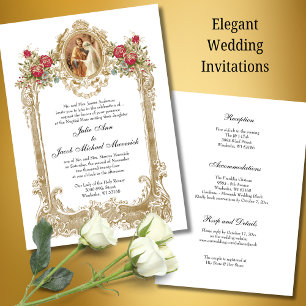  rozen trouwen met Maria en Jozef Kaart