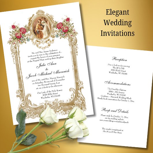  rozen trouwen met Maria en Jozef Kaart