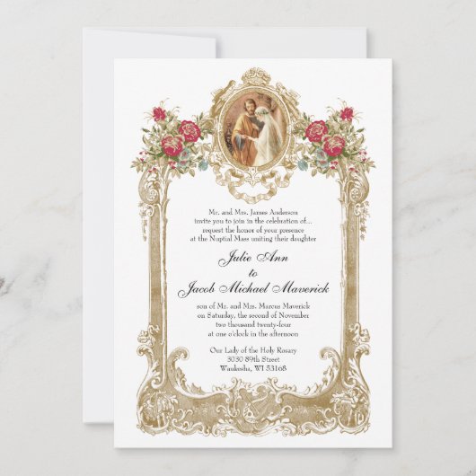  rozen trouwen met Maria en Jozef Kaart (Voorkant)