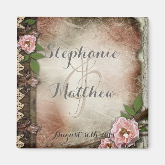  Rozen Trouwmagneet Magneet (Voorkant)