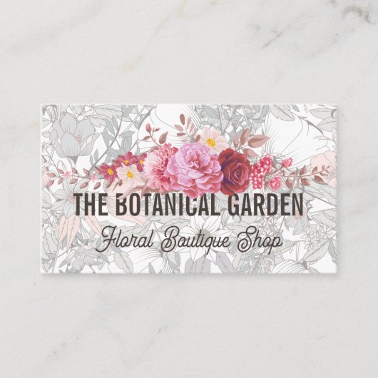 Rozen | Tuin Botanische Bloemen Visitekaartje (Voorkant)