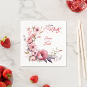 Rozen tuin: gepersonaliseerde bruiloft servetten (Insitu)