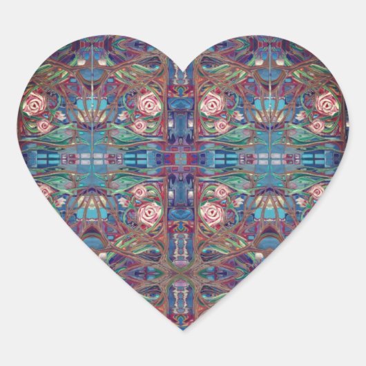 Rozen tuin hart sticker (Voorkant)