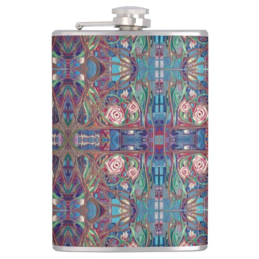 Rozen tuin heupfles (Voorkant)