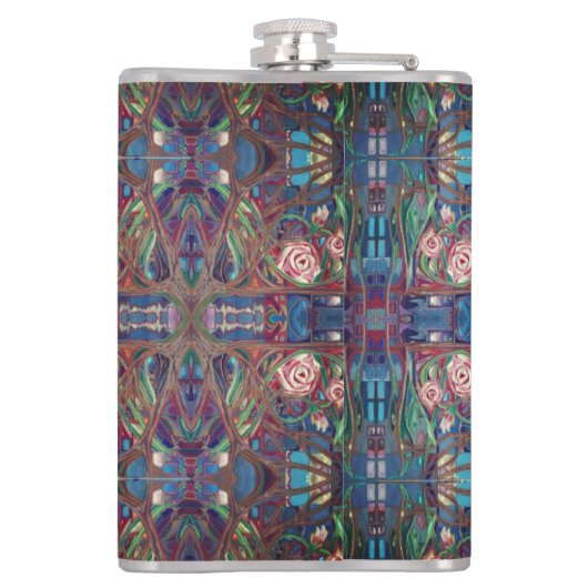 Rozen tuin heupfles (Achterkant)