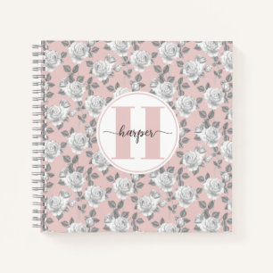 Rozen Tuin Monogram Roze Notitieboek
