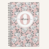 Rozen Tuin Monogram Roze Notitieboek (Voorkant)