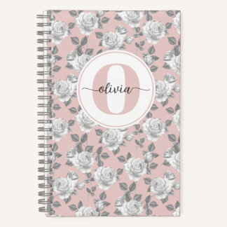 Rozen Tuin Monogram Roze Notitieboek