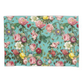 rozen tuin op blauwgroen achtergrond kussensloop (Voorkant)