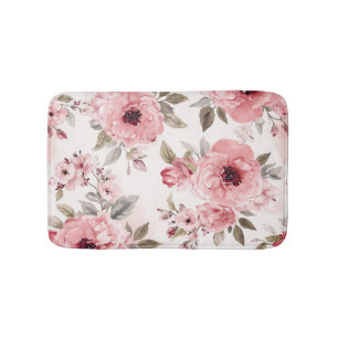 Rozen Tuin Roze Waterverf Bloemige Blush Botanisch Badmat