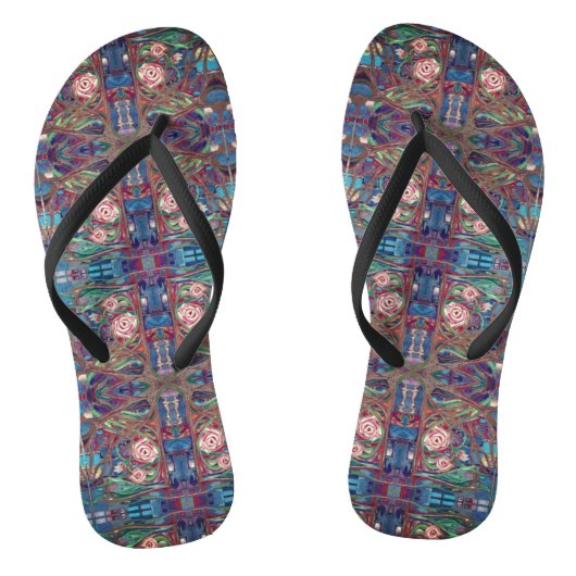 Rozen tuin teenslippers (Voetbed)