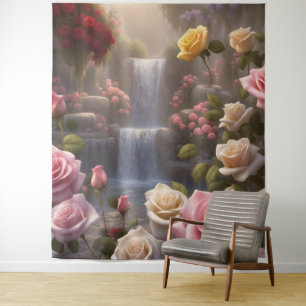 Rozen Tuin Waterval De Floriografie Gepersonalisee Wandkleed