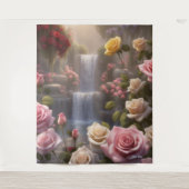 Rozen Tuin Waterval De Floriografie Gepersonalisee Wandkleed (Voorkant)