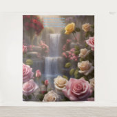 Rozen Tuin Waterval De Floriografie Gepersonalisee Wandkleed (Voorkant)