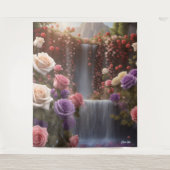 Rozen Tuin Waterval De Floriografie Gepersonalisee Wandkleed (Voorkant)