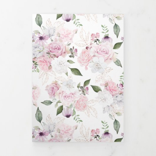 rozen tuinelegant tri-vouwbar drieluik uitnodiging (Cover)