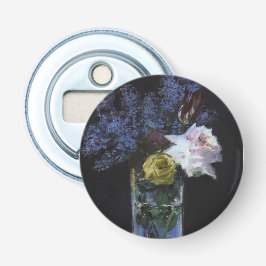 Rozen Tulips Lilacs in een kristalvet Button Flesopener