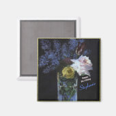 Rozen Tulips Lilacs personaliseren in een kristalv Magneet (Voorkant / Achterkant)